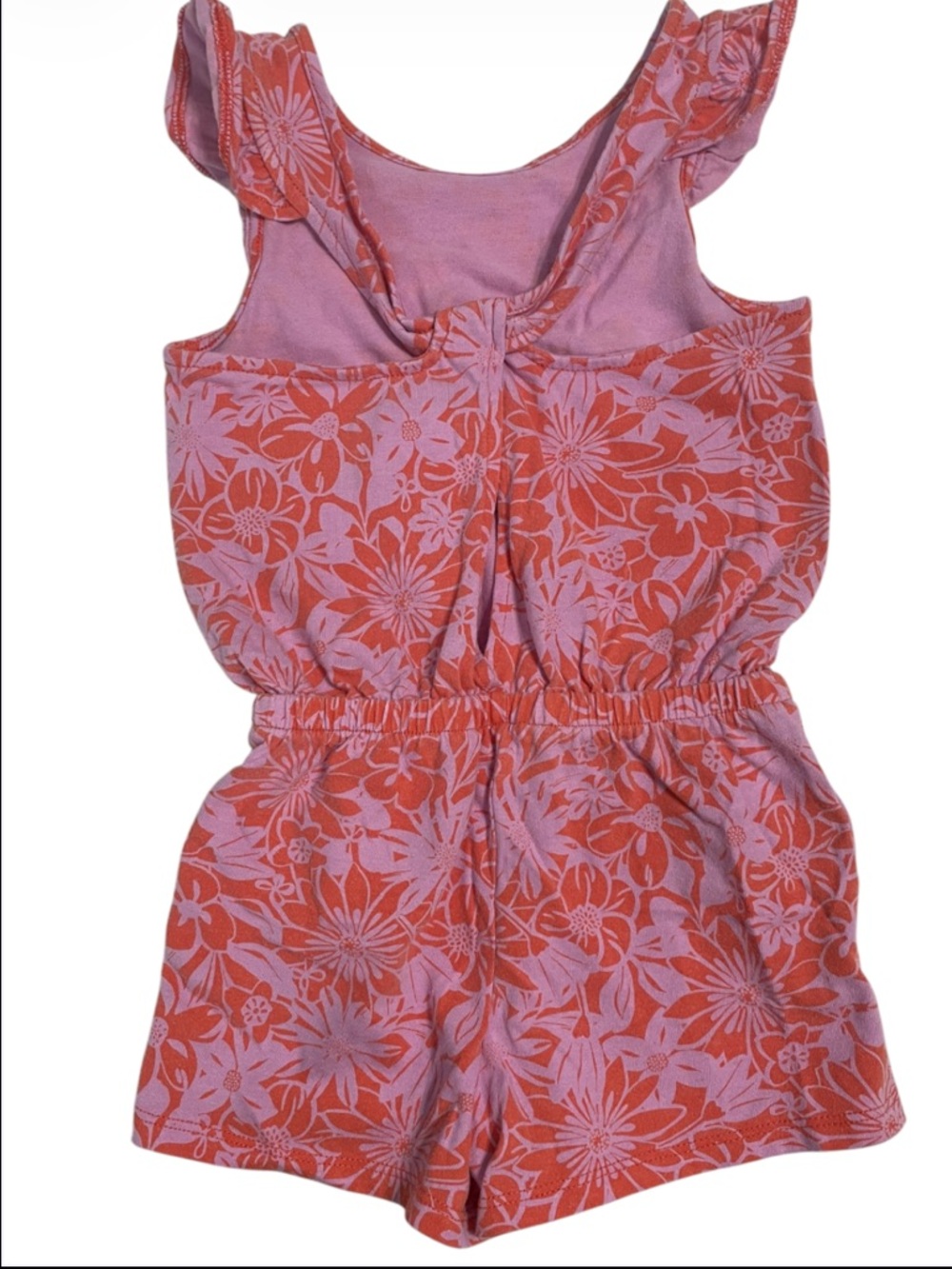 Cat & Jack Pink and Coral Floral Girls' Romper - Picture 2 of 7